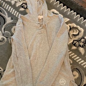 Grey Michael Kors Hooded Light Weight Sweatshirt